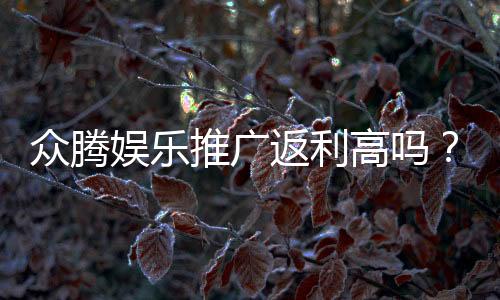 众腾娱乐推广返利高吗?真实玩家返利体验深度解析