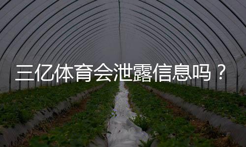三亿体育会泄露信息吗？隐私安全真相与用户防护指南