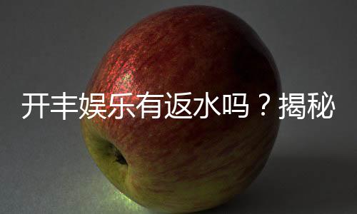 开丰娱乐有返水吗?揭秘返水福利与玩法攻略