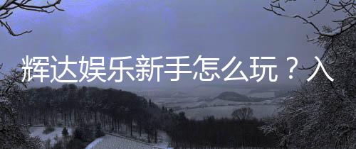 辉达娱乐新手怎么玩?入门指南与实战技巧分享