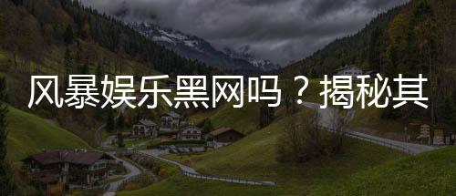 风暴娱乐黑网吗?揭秘其真实性与安全风险