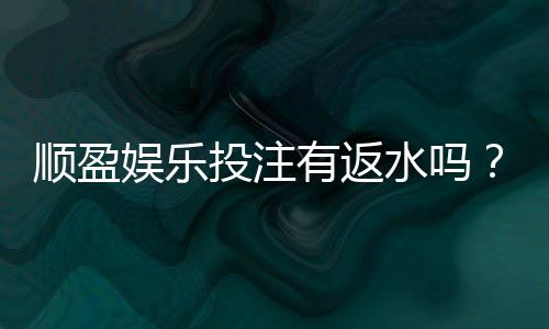 顺盈娱乐投注有返水吗?揭秘高返水活动与实战技巧